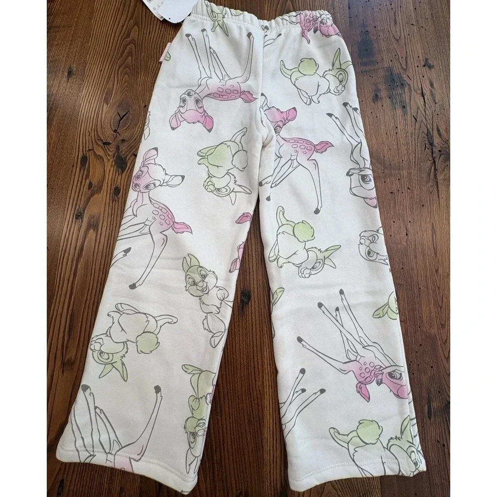 Mad Engine Comfy Collection Disney Girls Bambi Thumper Small 6/7 Sweatpants